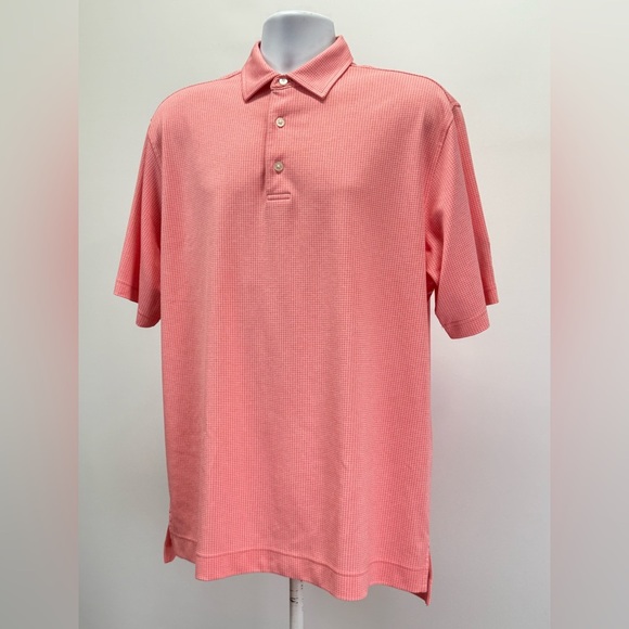 FOOTJOY Men's Coral/Pink grid pattern golf Polo shirt size L - Picture 12 of 12